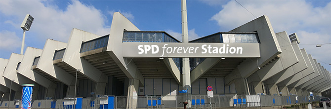 April, April: Nein, aus dem ehemaligen Ruhrstadion zu Bochum wird nicht das SPD forever Stadion...