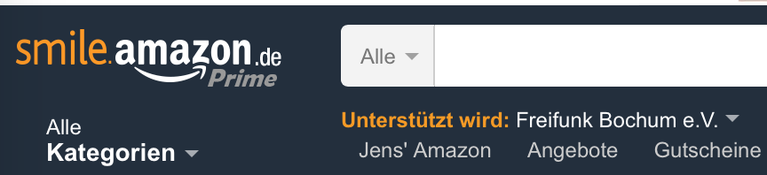 smile.amazon.de mit der Unterstützung des Freifunk Bochums #FFBO
