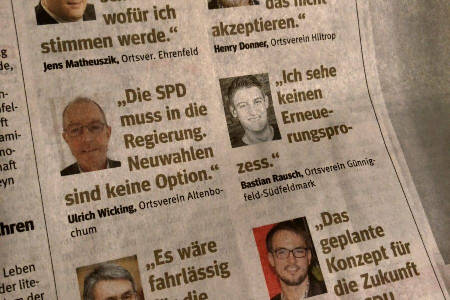 WAZ Bochum (17.02.2018): Stimmung aus den Ortsvereinen zur großen Koalition: #GroKo oder #NoGroKo - oder aber #unentschlossen