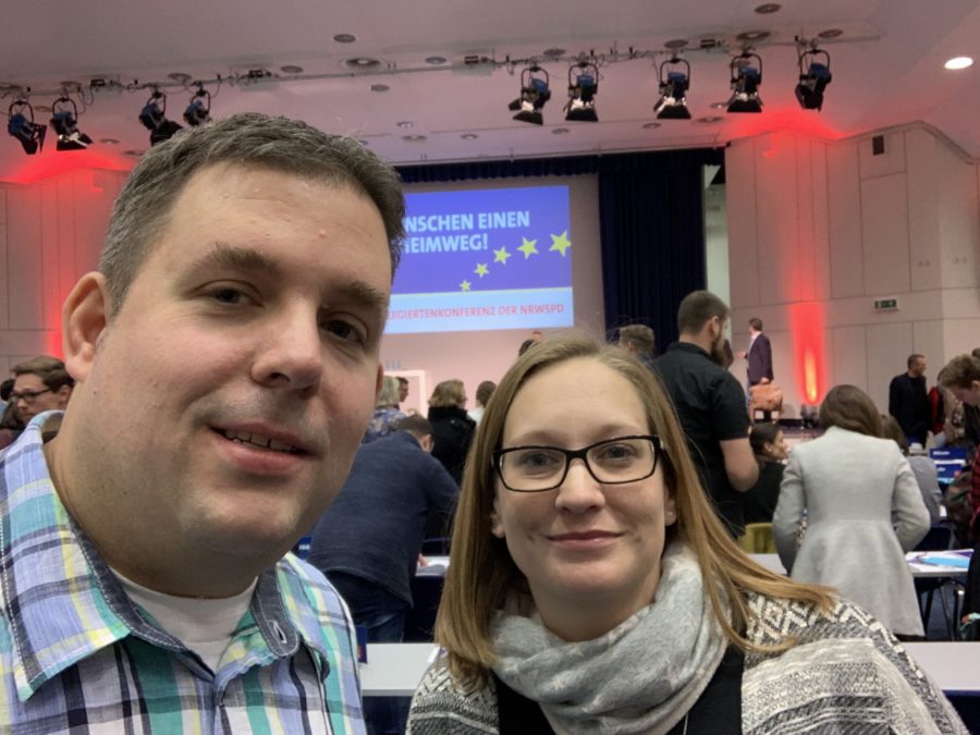 Europadelegiertenkonferenz der NRWSPD (17.11.2018): Zwei von der 47. KommunalAkademie der SPD/Bundes-SGK: Jens Matheuszik (Bochum) und Stefanie Lippelt (Kreis Unna)
