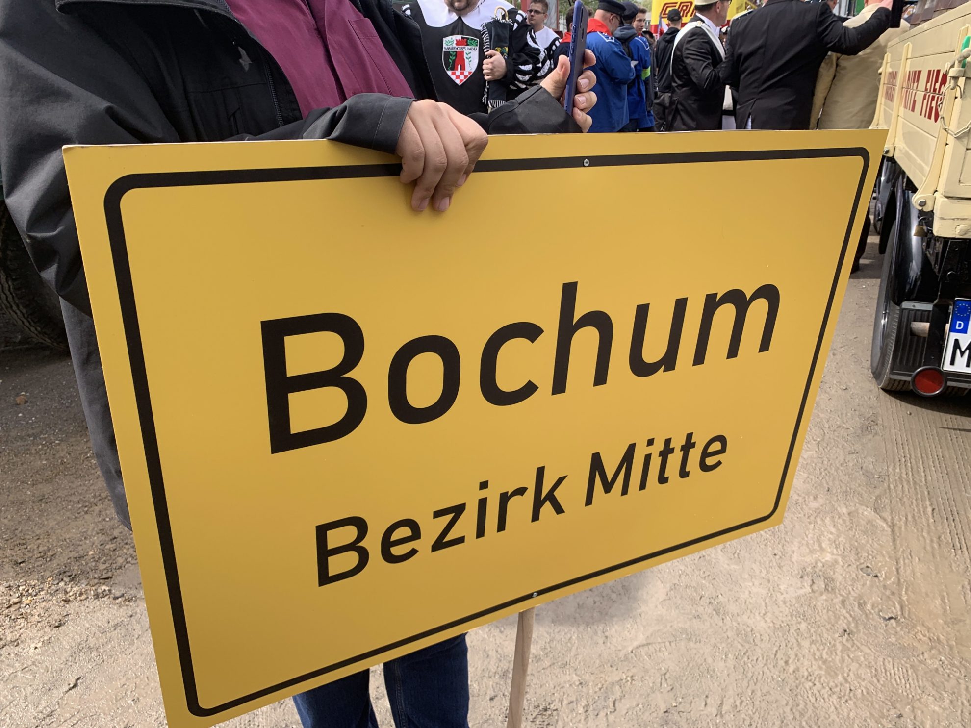 (Maiabendfest 2019) Das Schild Bochum Bezirk Mitte