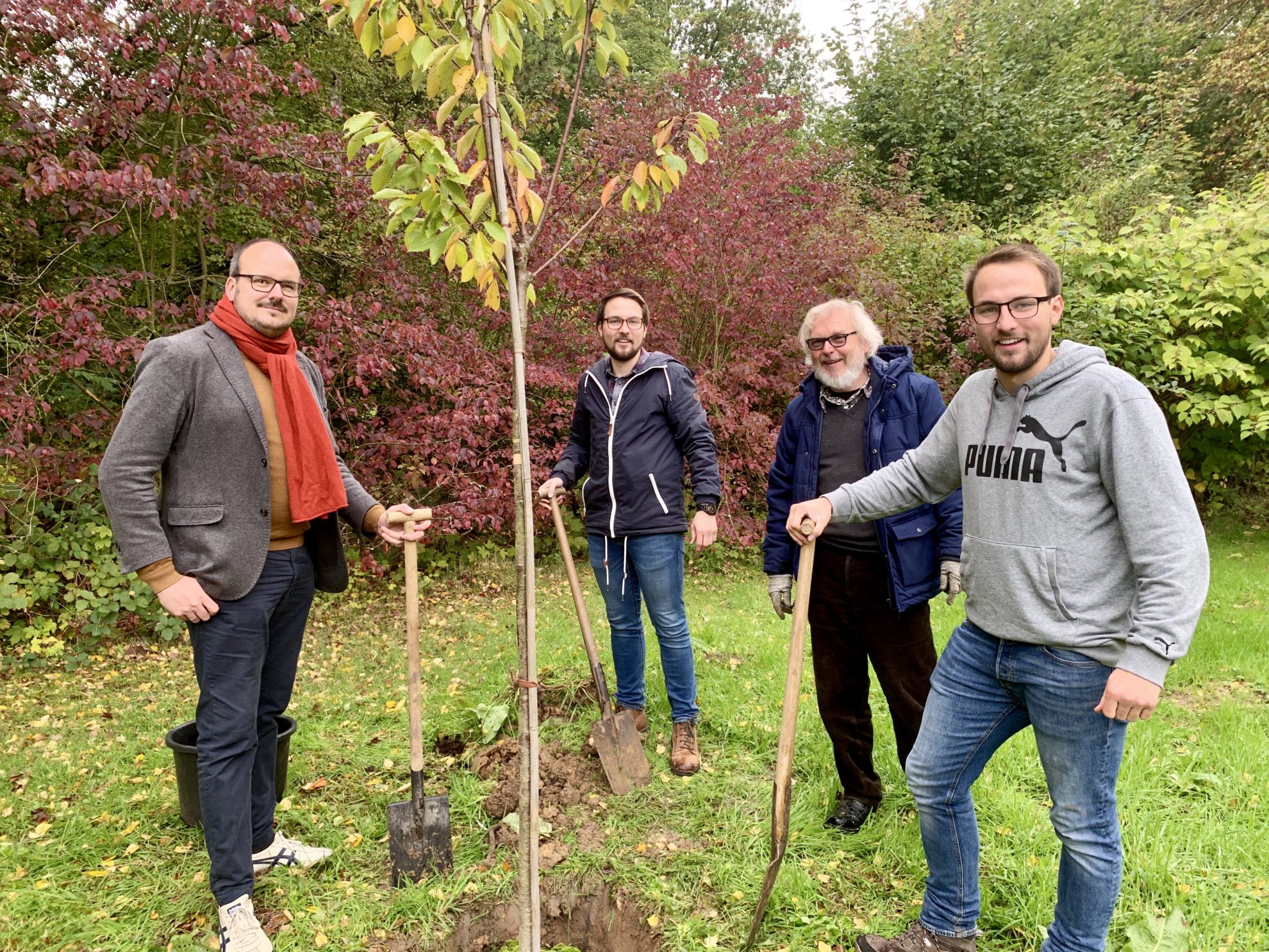 Einheitsbuddeln Bochum am 03.10.2019: Alexander Knickmeier, Lennart Schnell, Henry Donner und David Schnell