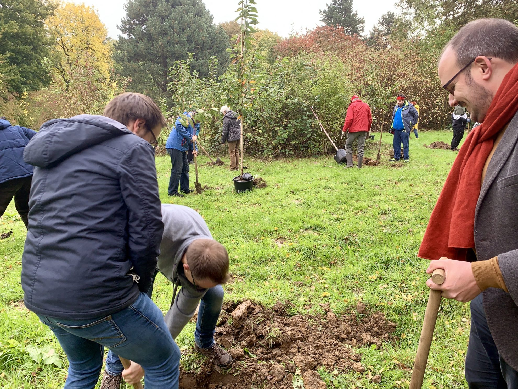 Einheitsbuddeln Bochum am 03.10.2019: David und Lennart Schnell und Alexander Knickmeier