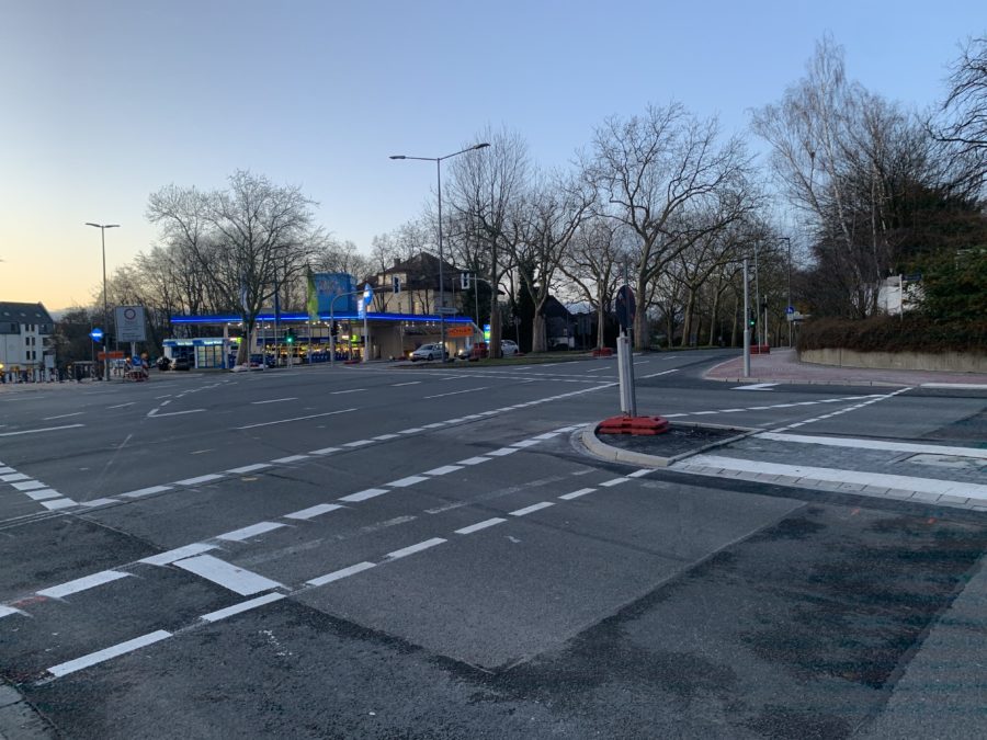 Blick auf die Kreuzung Königsallee/Wasserstraße