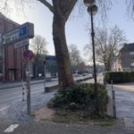 Sanierter Gehweg an der Baumscheiben - an der Königsallee (am William-Shakespeare-Platz)