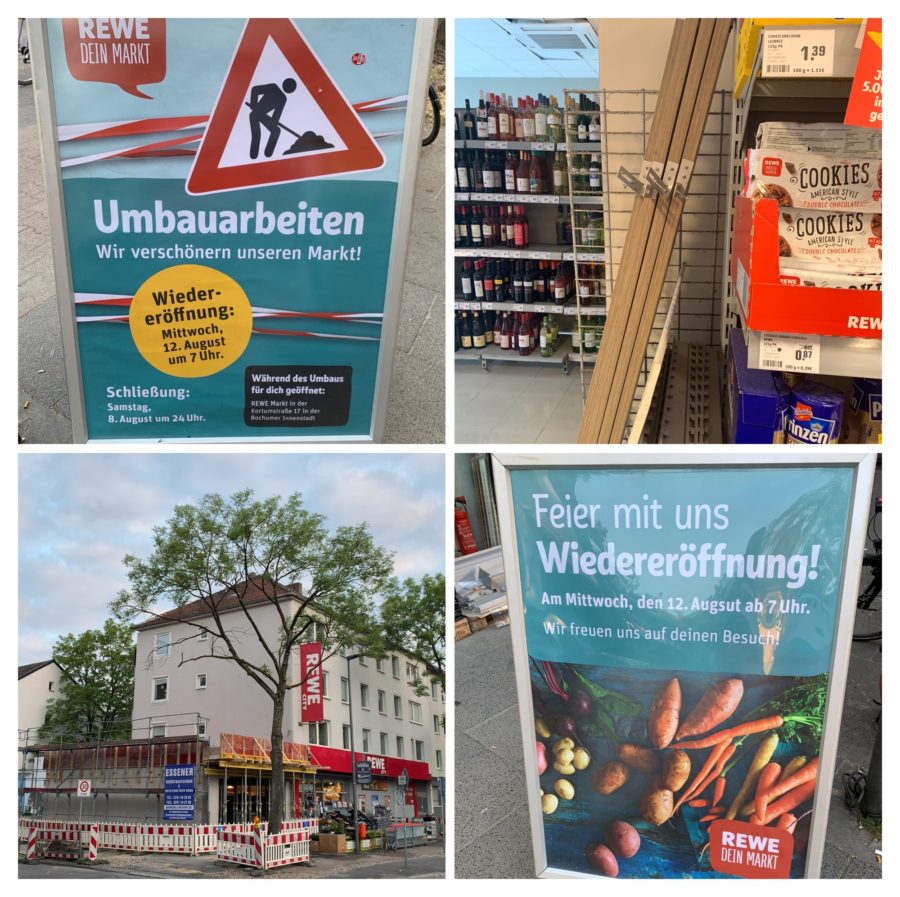 Umbauarbeiten beim Rewe an der Königsallee / Wiedereröffnung am 12. August 2020