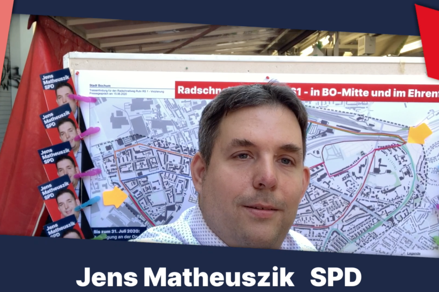 Jens Matheuszik zum Radschnellweg Ruhr RS1 in Boch-Mitte und im Ehrenfeld