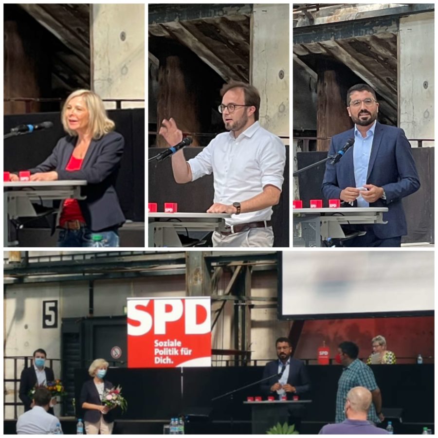 Andrea Busche, Bastian Hartmann und Serdar Yüksel - und unten gibt es Blumen für mich von Martina Schnell