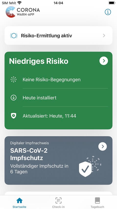 Corona-Warn-App: Impfschutz in 6 Tagen