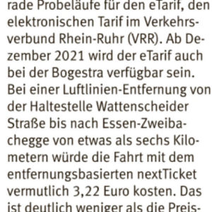 Leserbrief in der WAZ Bochum (05.08.2021)