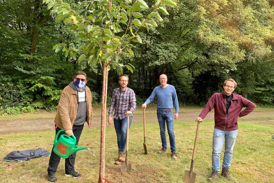 Einheitsbuddeln 2020: Jens Matheuszik, David Schnell, Thorsten Kröger und Lennart Schnell