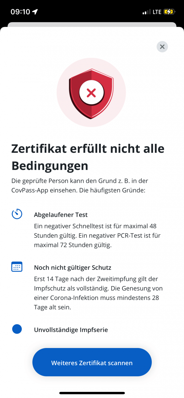 Corona-Warn-App: Booster-Impfung die fälschlicherweise als unvollständige 2. Impfung angezeigt wird