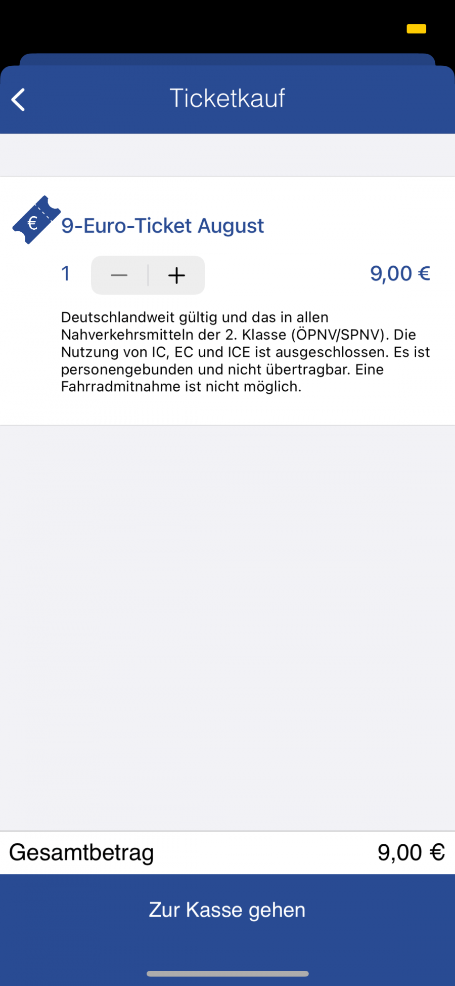 9-Euro-Ticket für den August in der Mutti-App der Bogestra