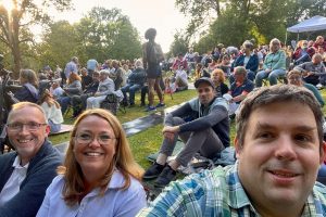 Marc Gräf (Bezirksbürgermeister Bochum-Südwest), Sonja Gräf und Jens Matheuszik (beide für die SPD im Rat der Stadt Bochum im Ausschuss für Kultur und Tourismus)