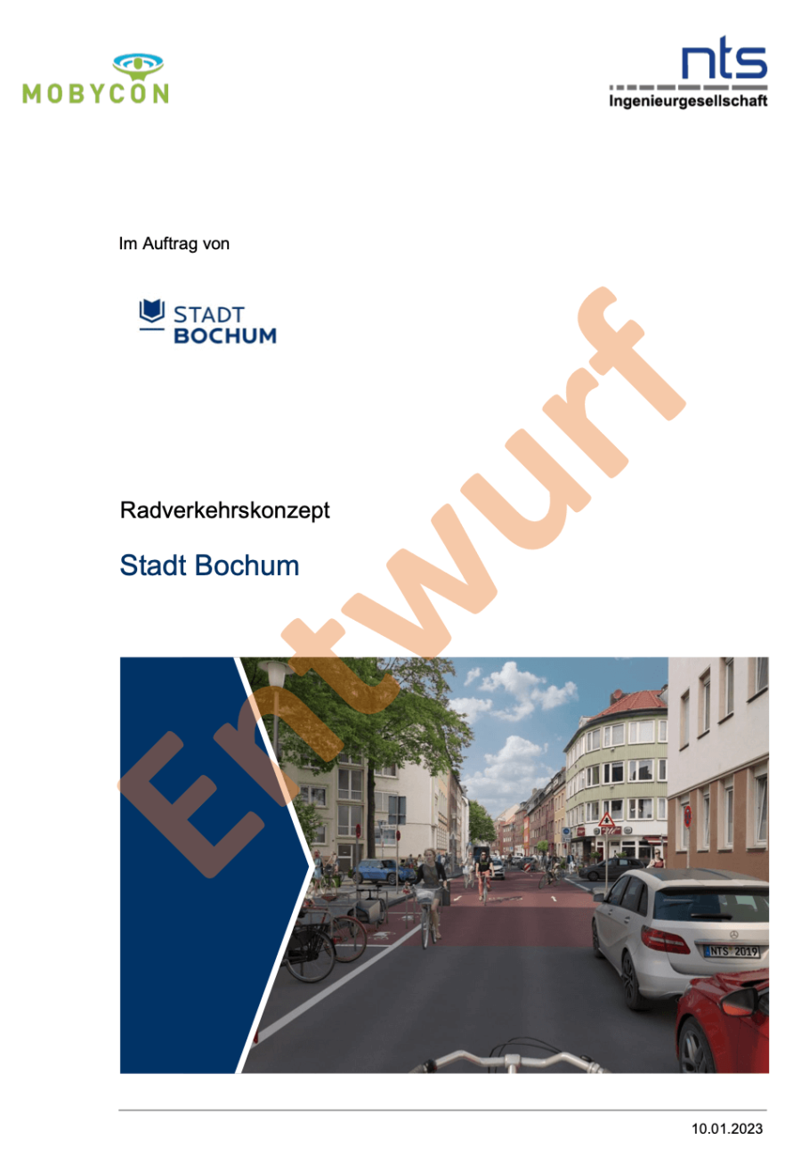 Radverkehrskonzept 2023 Bochum (Entwurf)