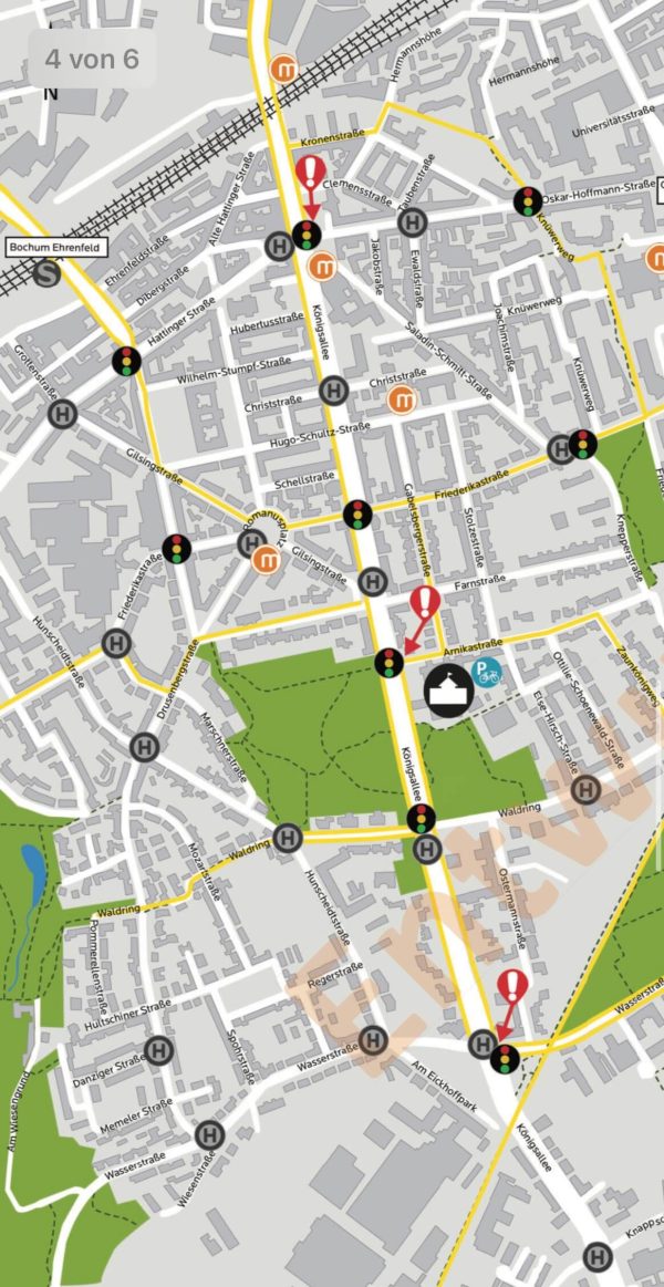 Radverkehrsplan 2023 (hier: Schulwegplan Graf-Engelbert-Schule, Karte)