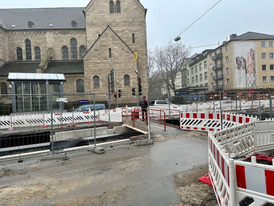 Baumaßnahme Hattinger Straße: östlich der Bessemerstraße (Januar 2023)