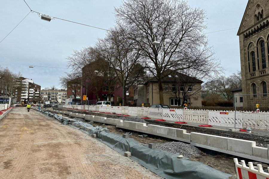Baumaßnahme Hattinger Straße: östlich der Bessemerstraße (März 2023)
