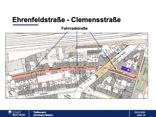 Radschnellweg RS1 Ruhr: Ehrenfeldstraße-Clemensstraße (Fahrradstraße)