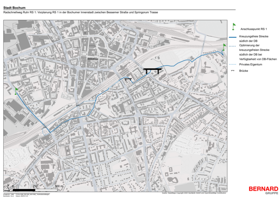Radschnellweg RS1 Ruhr (Vorplanung Innenstadt) zwischen "Bessemer Straße" und "Springorum Trasse"