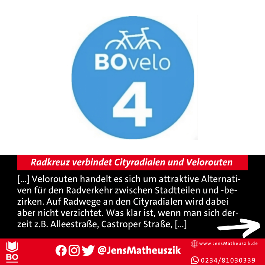 Sharepic: Radkreuz 7/10 Velorouten-Logo (hier: BOvelo 4)