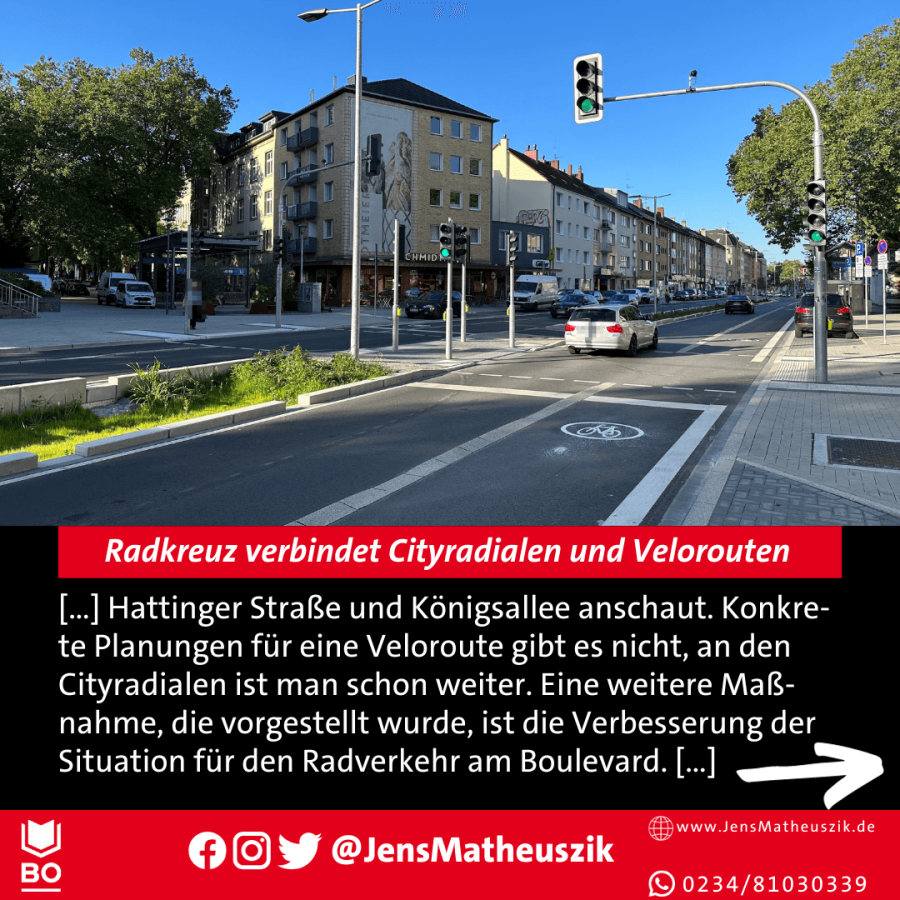 Sharepic: Radkreuz 8/10 Radialen (hier: Hattinger Straße)