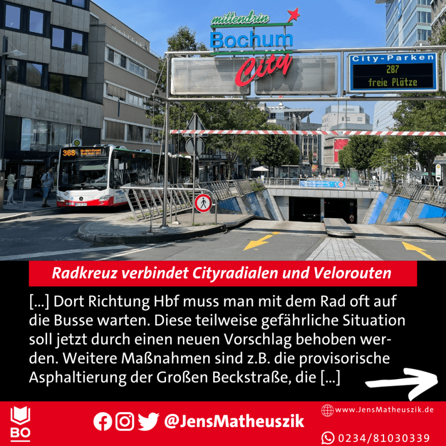 Sharepic: Radkreuz 9/10 Situation am Eingang des Boulevards