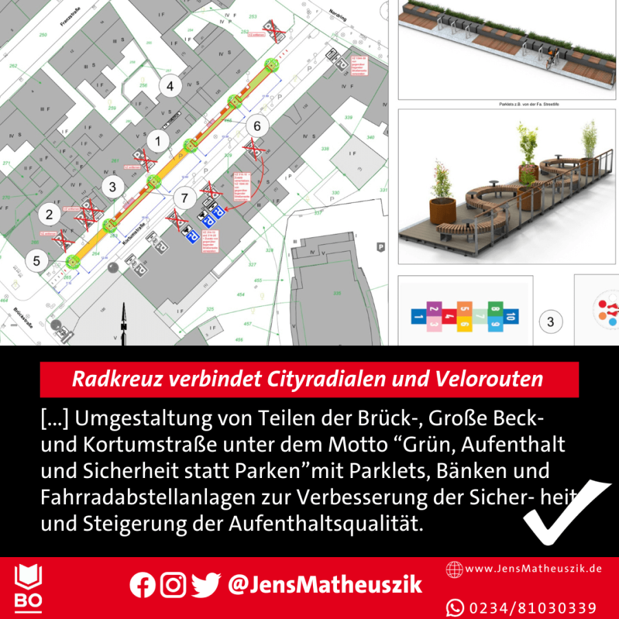 Sharepic: Radkreuz 10/10 Umgestaltung der Straßen in der Innenstadt