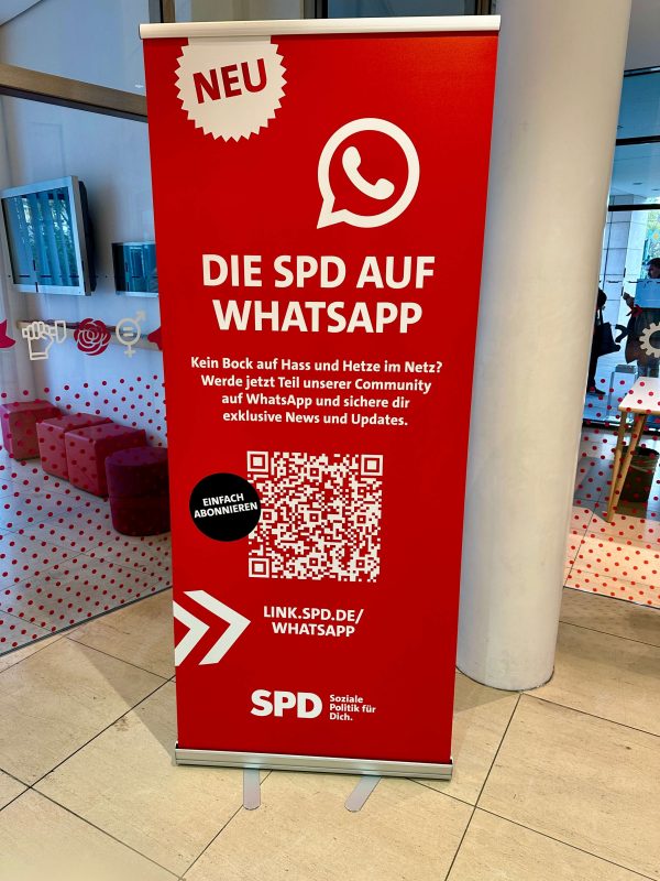 SPD auf What‘s App-Hinweis bei der UB-/KV-Vorsitzendenkonferenz der SPD (04.11.2023)