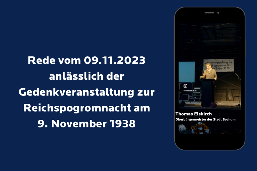 Rede vom 09.11.2023 anlässlich der Gedenkveranstaltung zur Reichspogromnacht am 9. November 1938